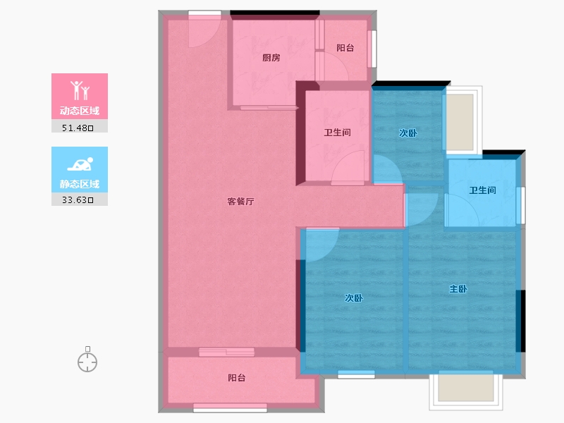 广东省-肇庆市-四会碧桂园明珠花园-75.88-户型库-动静分区