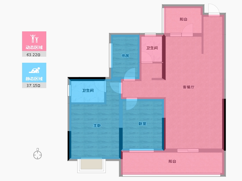 贵州省-黔西南布依族苗族自治州-德嘉花园-88.51-户型库-动静分区