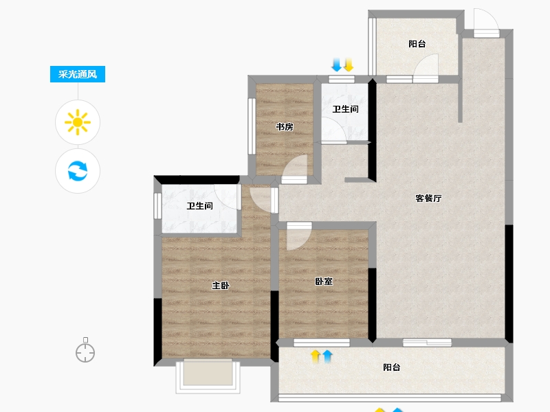 贵州省-黔西南布依族苗族自治州-德嘉花园-88.51-户型库-采光通风