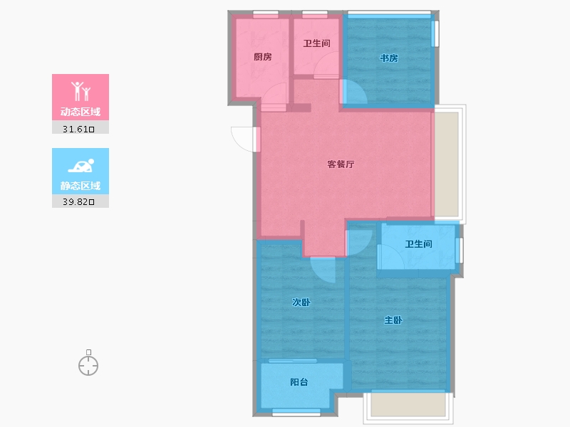 浙江省-嘉兴市-中天钱塘玥-62.98-户型库-动静分区