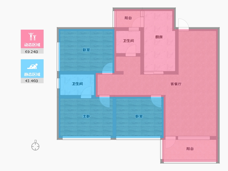 湖北省-咸宁市-金色海湾星河湾-99.14-户型库-动静分区