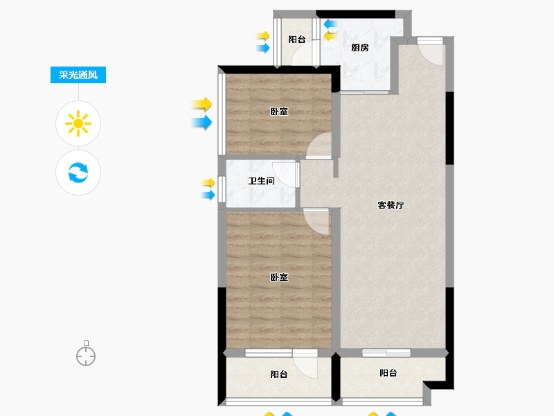 广东省-深圳市-钧濠MIXpark住宅-69.88-户型库-采光通风