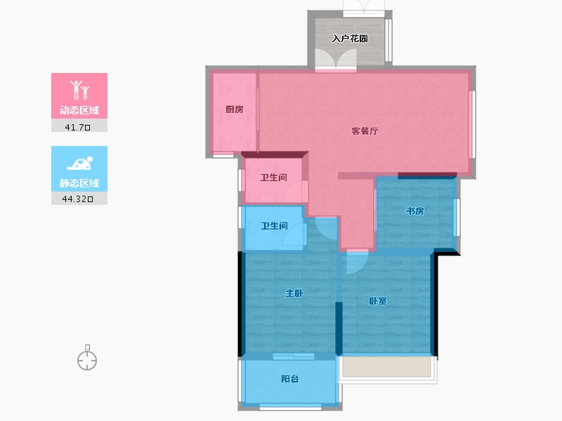 湖北省-咸宁市-鹏成新都汇-81.60-户型库-动静分区