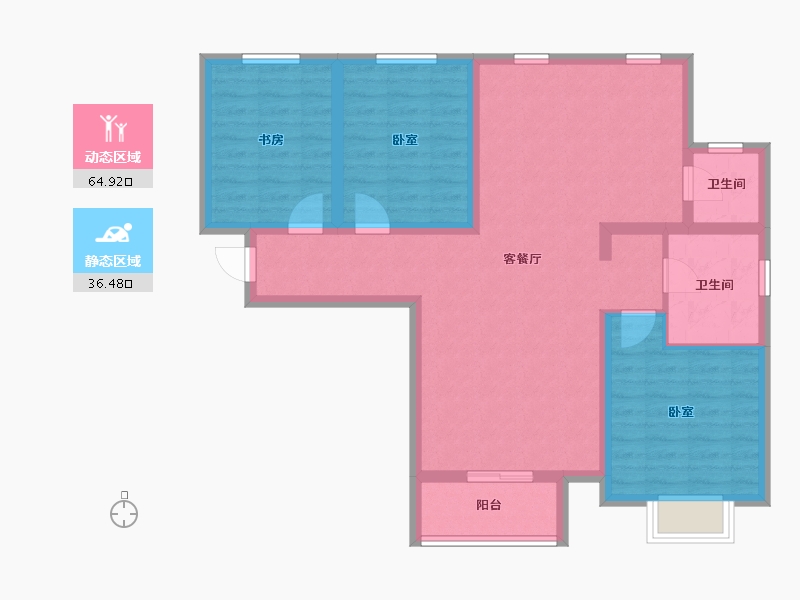 河北省-廊坊市-万润·北京运河湾-90.40-户型库-动静分区