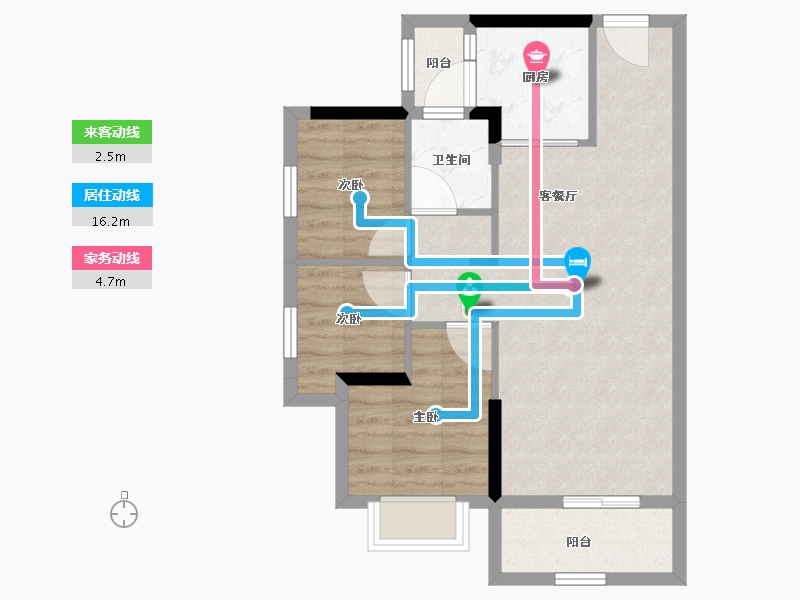 广东省-肇庆市-四会碧桂园明珠花园-62.88-户型库-动静线