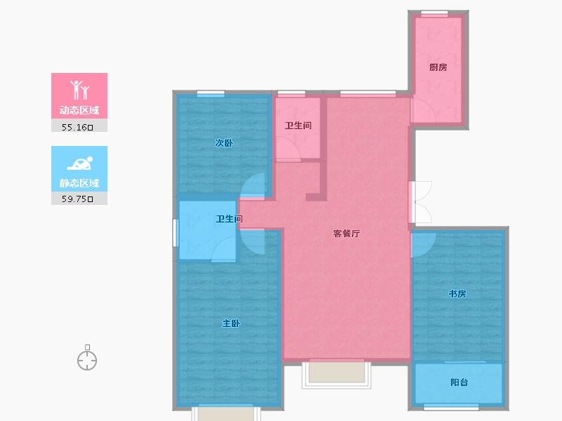 河北省-秦皇岛市-唐韵雲起墅-103.64-户型库-动静分区