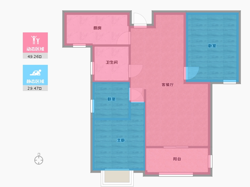 安徽省-合肥市-物华苑-二期-80.00-户型库-动静分区