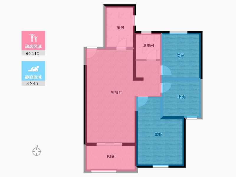 江苏省-宿迁市-金鹰国际花园·上苑-89.60-户型库-动静分区