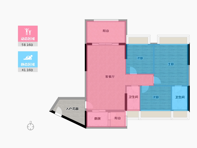 广东省-清远市-清新·凯旋门-97.00-户型库-动静分区