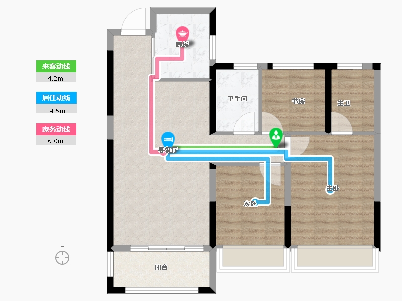 河南省-濮阳市-瑞璞澜亭叙-83.20-户型库-动静线