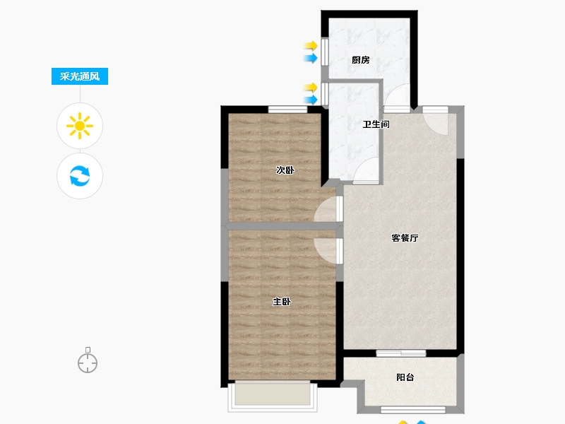 江苏省-宿迁市-金鹰国际花园·上苑-76.80-户型库-采光通风