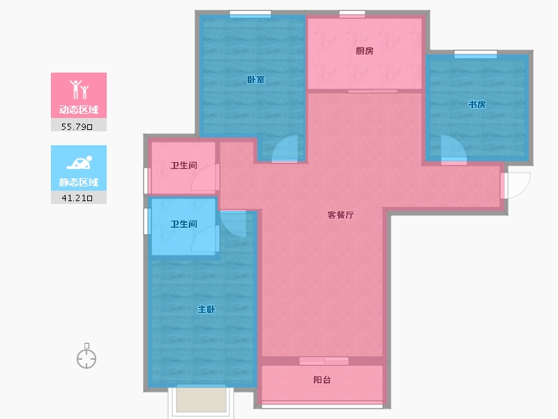 河北省-廊坊市-万润·北京运河湾-86.74-户型库-动静分区