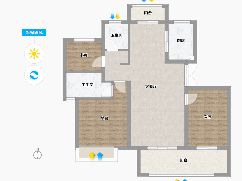 安徽省-黄山市-嘉源十九著-88.00-户型库-采光通风