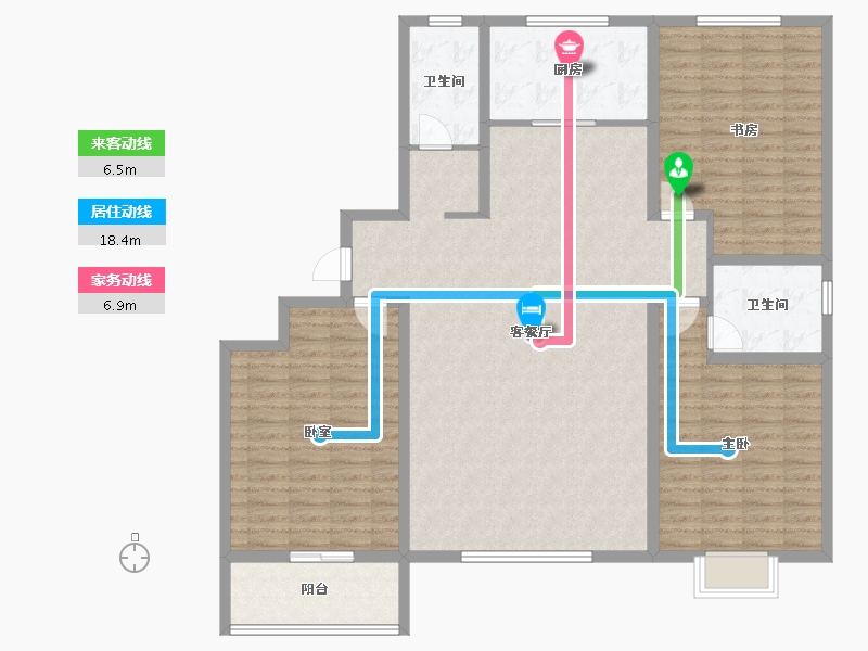 山东省-潍坊市-九州方园国际-143.45-户型库-动静线