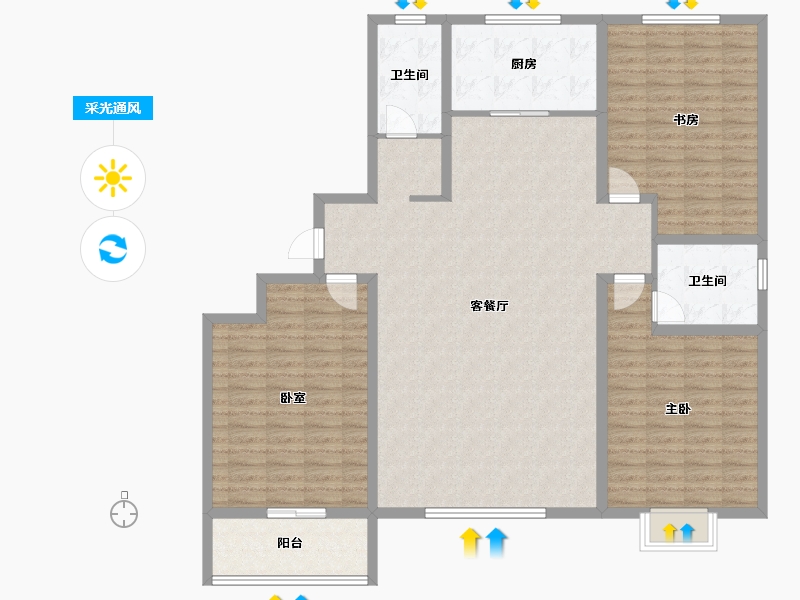 山东省-潍坊市-九州方园国际-143.45-户型库-采光通风