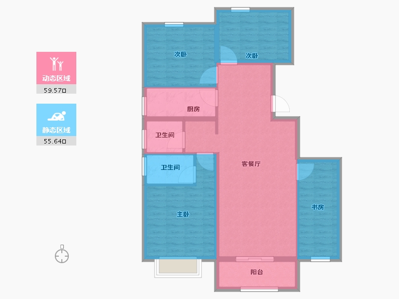 河北省-秦皇岛市-唐韵雲起墅-103.82-户型库-动静分区