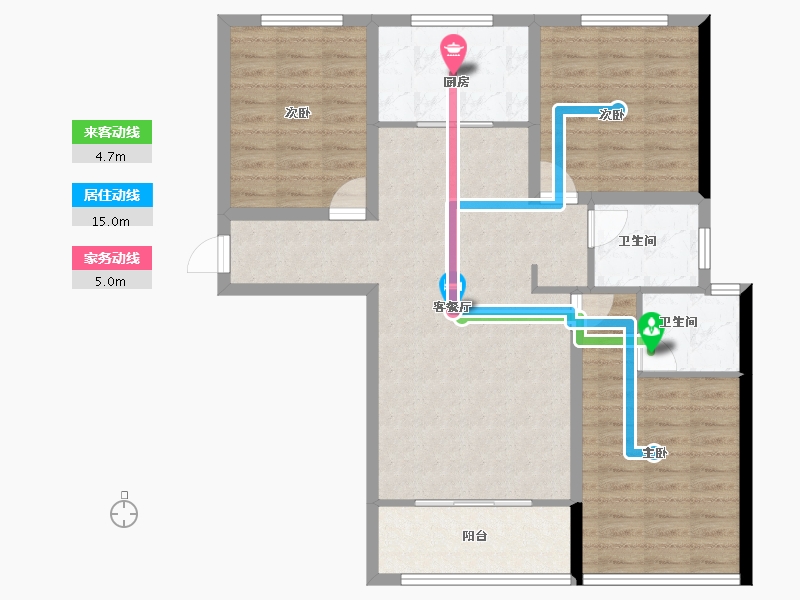 山东省-菏泽市-金河1号-95.20-户型库-动静线