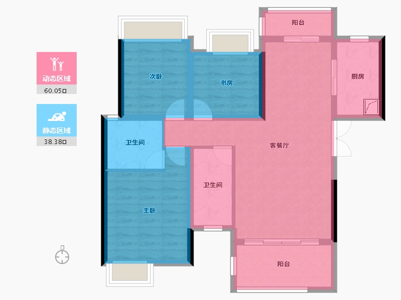 湖南省-湘潭市-九华.金水湾-91.00-户型库-动静分区