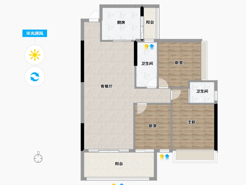 广西壮族自治区-河池市-兰郡华府-111.25-户型库-采光通风