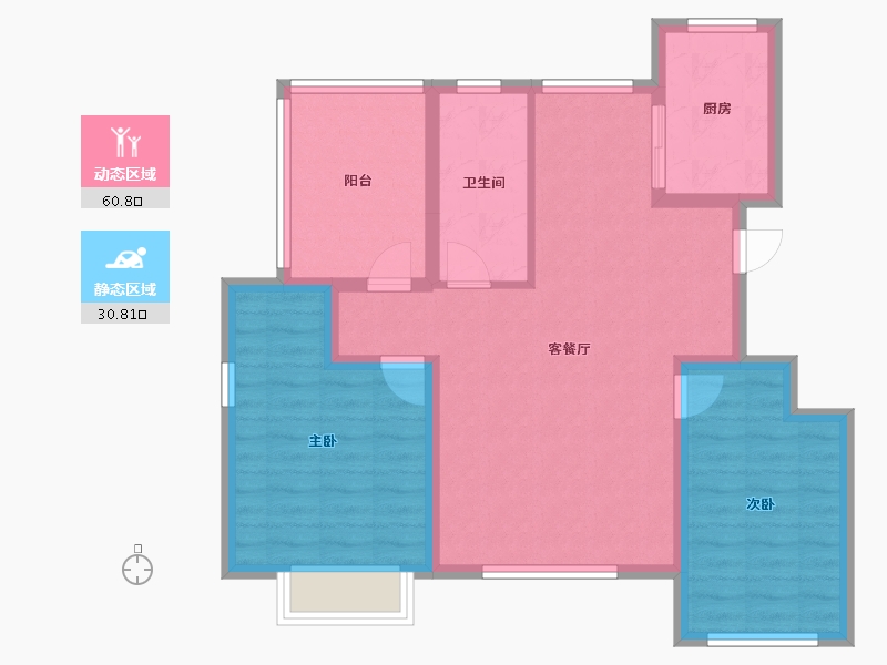 山东省-烟台市-海通蓝郡-81.79-户型库-动静分区