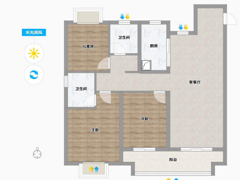 江西省-上饶市-金科奥园·铂悦都会-94.00-户型库-采光通风