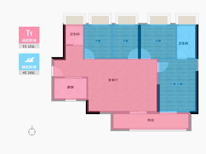 广东省-肇庆市-四会碧桂园明珠花园-90.96-户型库-动静分区