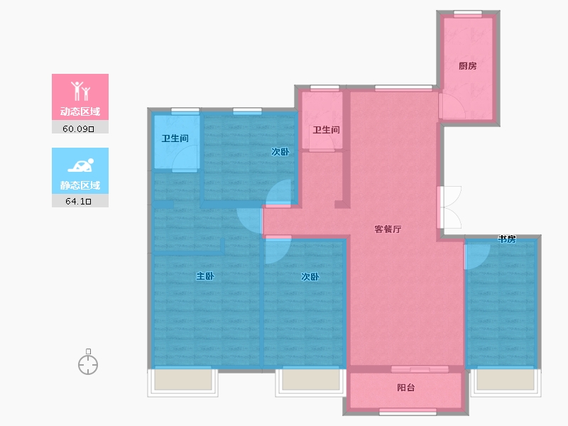 河北省-秦皇岛市-唐韵雲起墅-111.19-户型库-动静分区