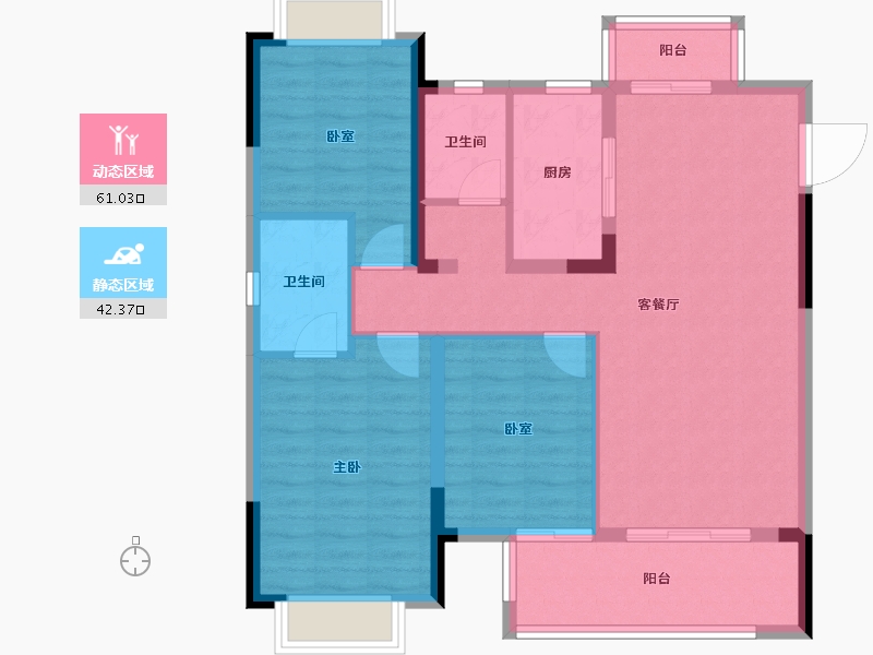 福建省-莆田市-三盛中梁璞悦风华-93.08-户型库-动静分区