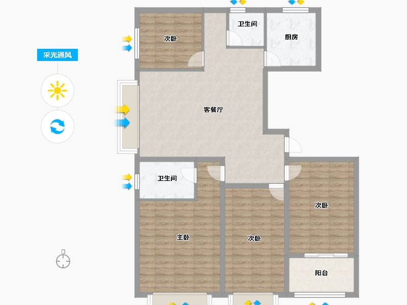 山东省-济宁市-睿湖印象-116.00-户型库-采光通风