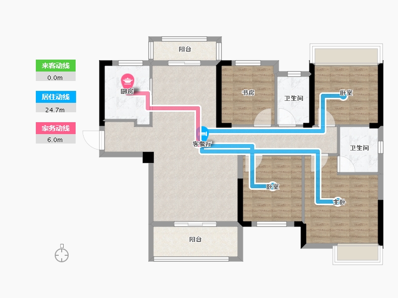 湖北省-荆州市-九坤锦沙澜台-108.00-户型库-动静线