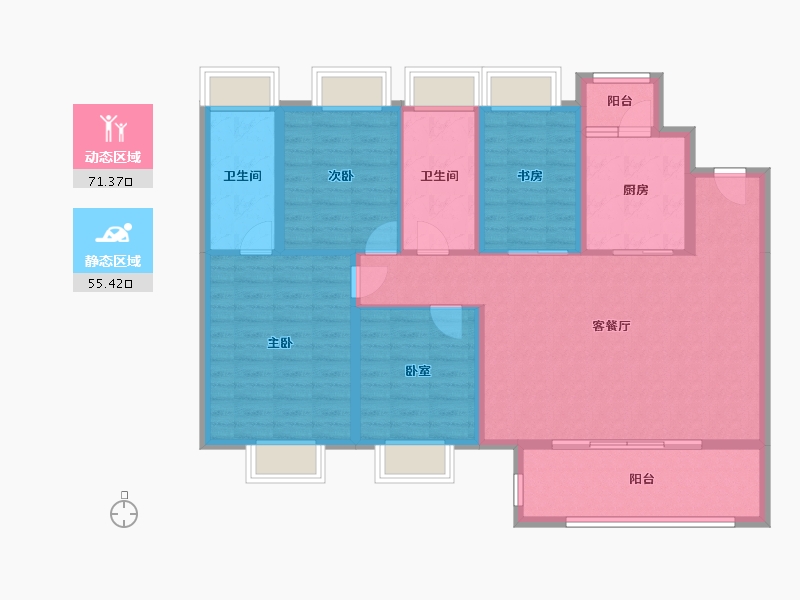 云南省-昆明市-中海寰宇天下-114.21-户型库-动静分区