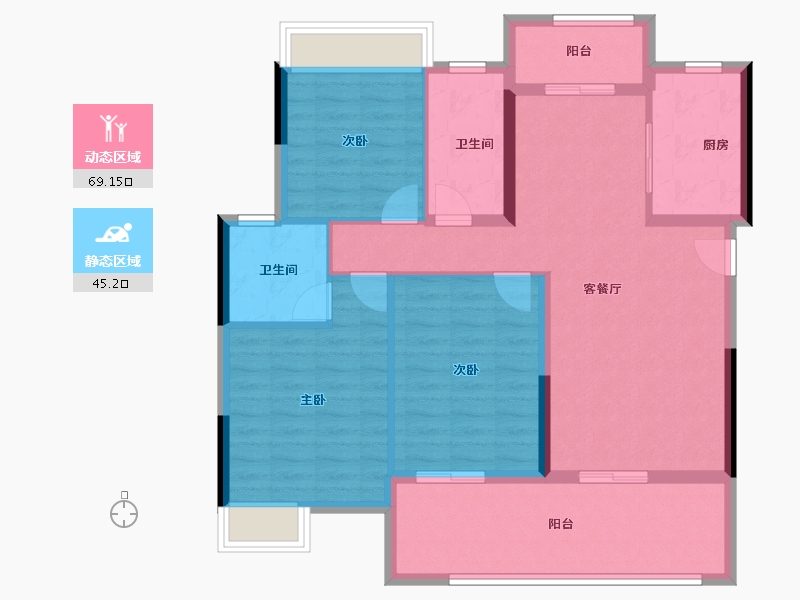 湖北省-荆门市-洋丰·长宁锦园-103.05-户型库-动静分区