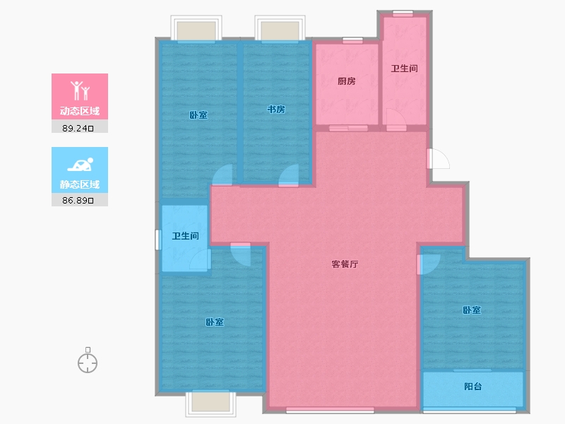 山东省-潍坊市-九州方园国际-160.64-户型库-动静分区