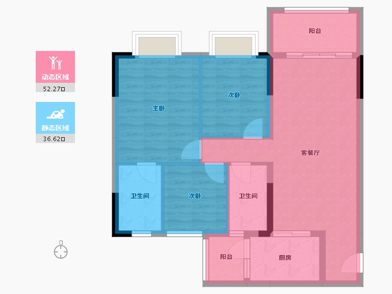 广东省-清远市-翔隆·七色城邦-79.48-户型库-动静分区