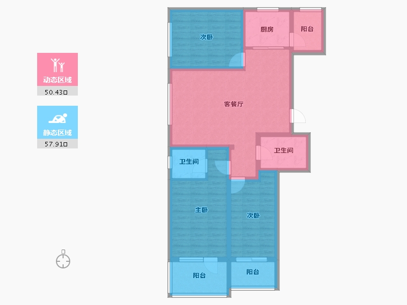 河北省-秦皇岛市-在水一方-95.80-户型库-动静分区