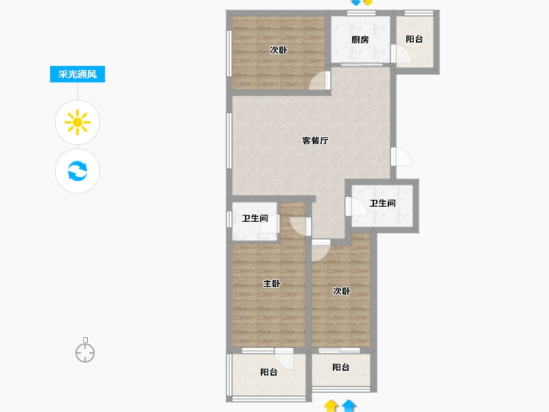 河北省-秦皇岛市-在水一方-95.80-户型库-采光通风