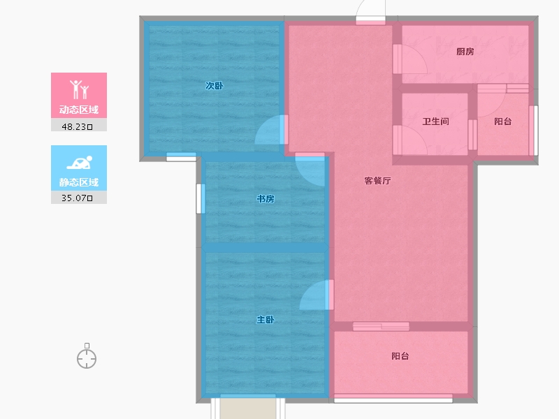 湖北省-荆州市-楚天家园-72.97-户型库-动静分区