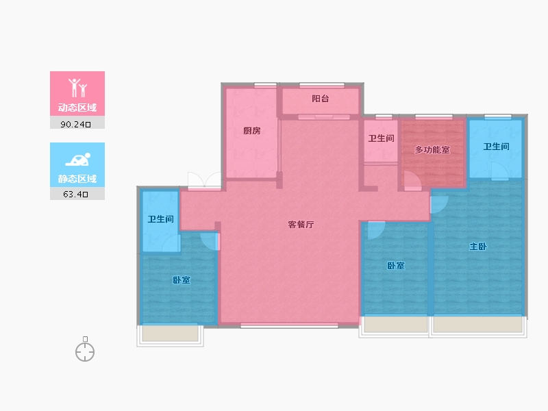 内蒙古自治区-赤峰市-碧桂园天玥湾-139.79-户型库-动静分区