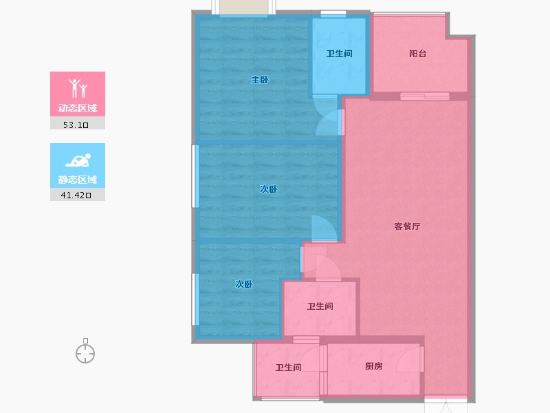 贵州省-贵阳市-花果园-S区-112.00-户型库-动静分区