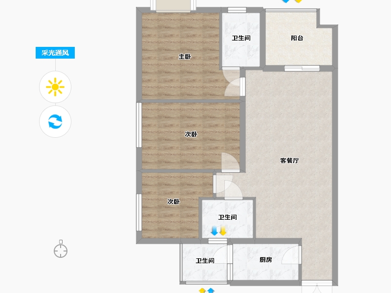 贵州省-贵阳市-花果园-S区-112.00-户型库-采光通风