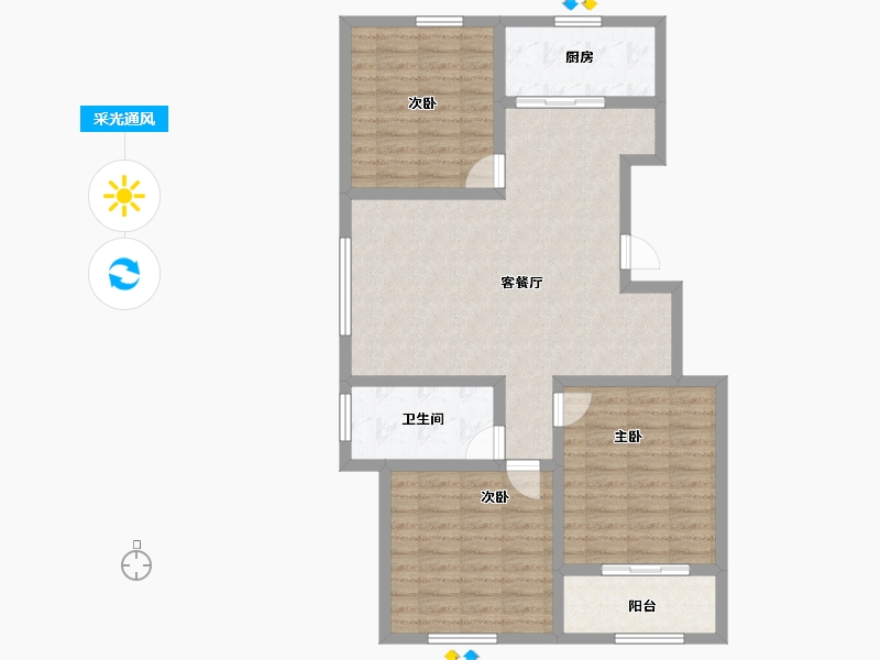 山东省-烟台市-泰和家苑-95.96-户型库-采光通风