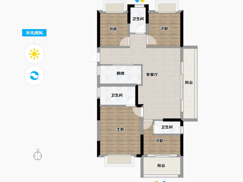 福建省-莆田市-铜锣湾万达广场-101.60-户型库-采光通风