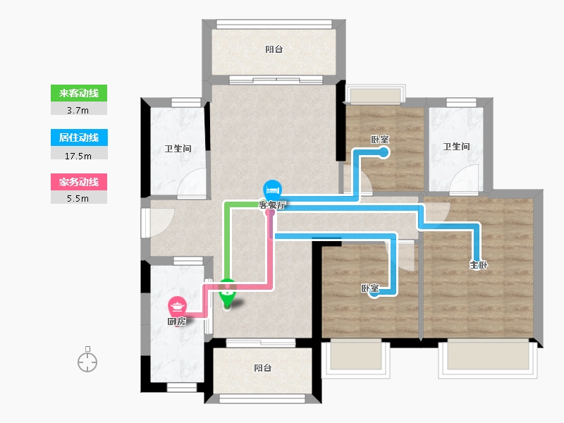 河南省-鹤壁市-时代春树里—期-70.13-户型库-动静线