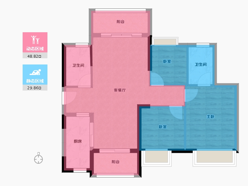 河南省-鹤壁市-时代春树里—期-70.13-户型库-动静分区