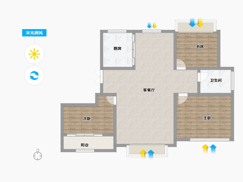 山东省-济宁市-金山新苑-102.02-户型库-采光通风