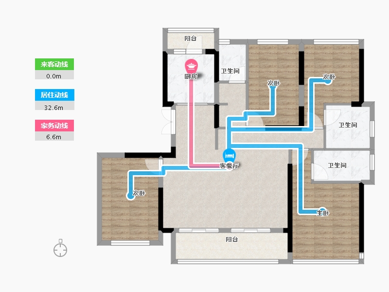 福建省-福州市-中茵天俊玖珑台-124.00-户型库-动静线