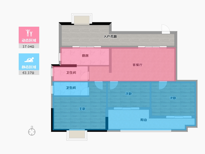 山东省-烟台市-半岛龙庭四期-108.17-户型库-动静分区