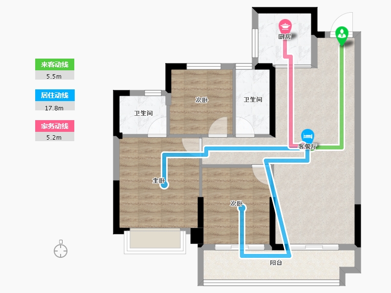 福建省-莆田市-铜锣湾万达广场-80.66-户型库-动静线