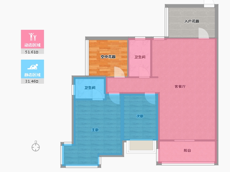 广东省-东莞市-富盈公馆-84.00-户型库-动静分区