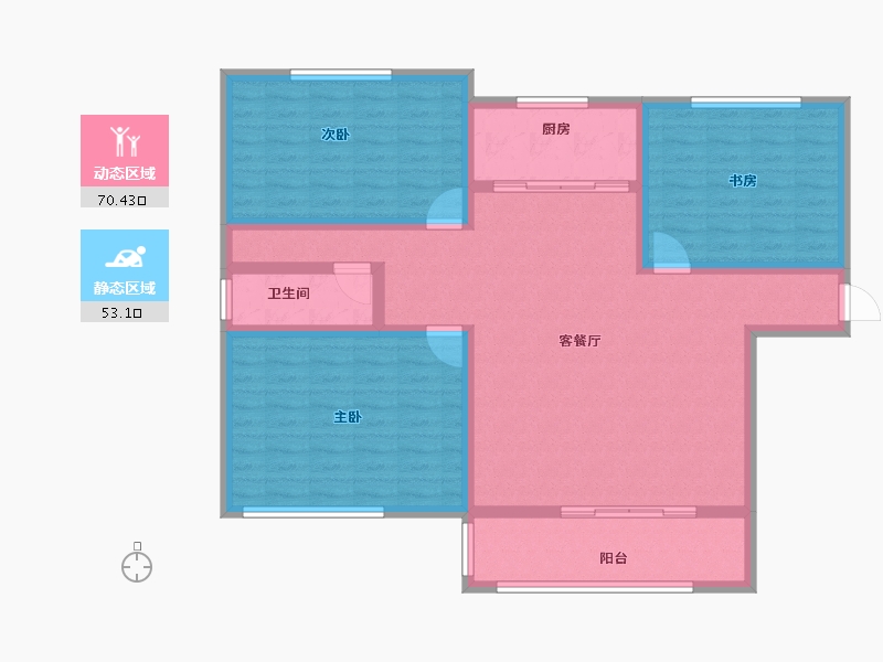 山东省-济宁市-龙翔御书坊-110.96-户型库-动静分区